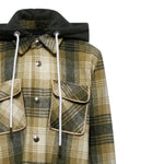 John Richmond Camicia tinta unita con Cappuccio E Fantasia A Quadri Verde per Bambino RBA25067CA VERDE JOHN RICHMOND 