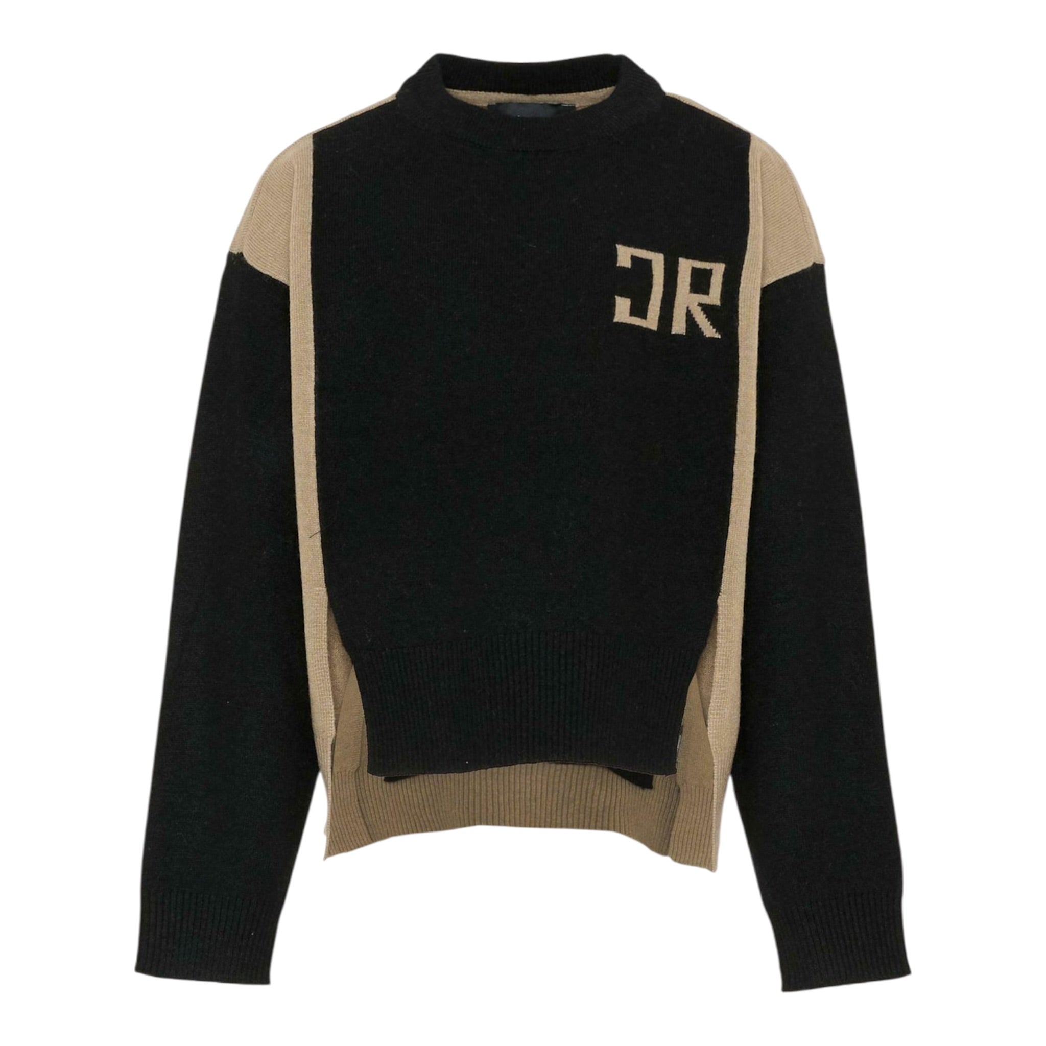 John Richmond Maglia Bicolore con Logo Nero/Beige per Bambina RBA25101MAX NERO/BEIGE JOHN RICHMOND 