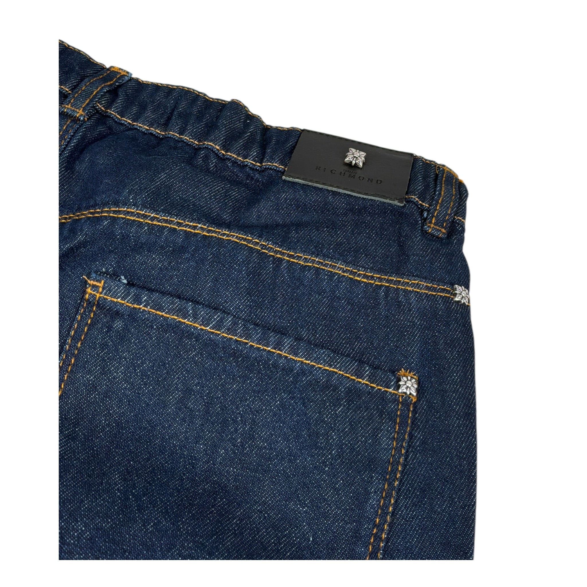 John Richmond Jeans tinta unita con Girovita Regolabile Blu per Bambino RBA25105JEXX BLU JOHN RICHMOND 