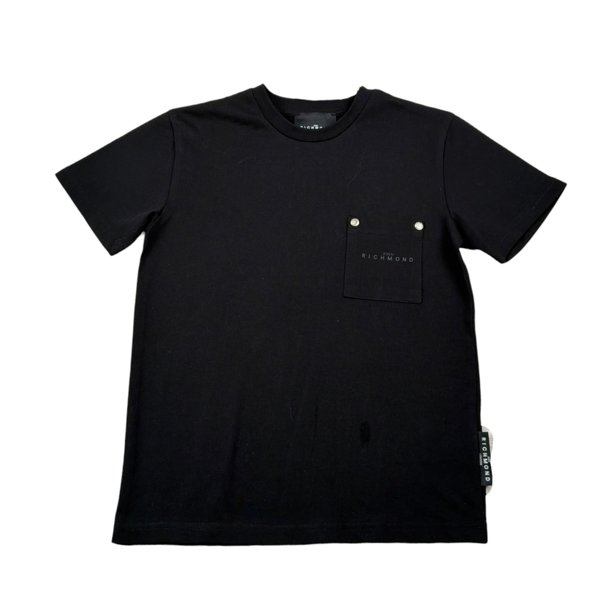 John Richmond T-Shirt tinta unita con Taschino Nero per Bambino RBA26031TS NERO JOHN RICHMOND 