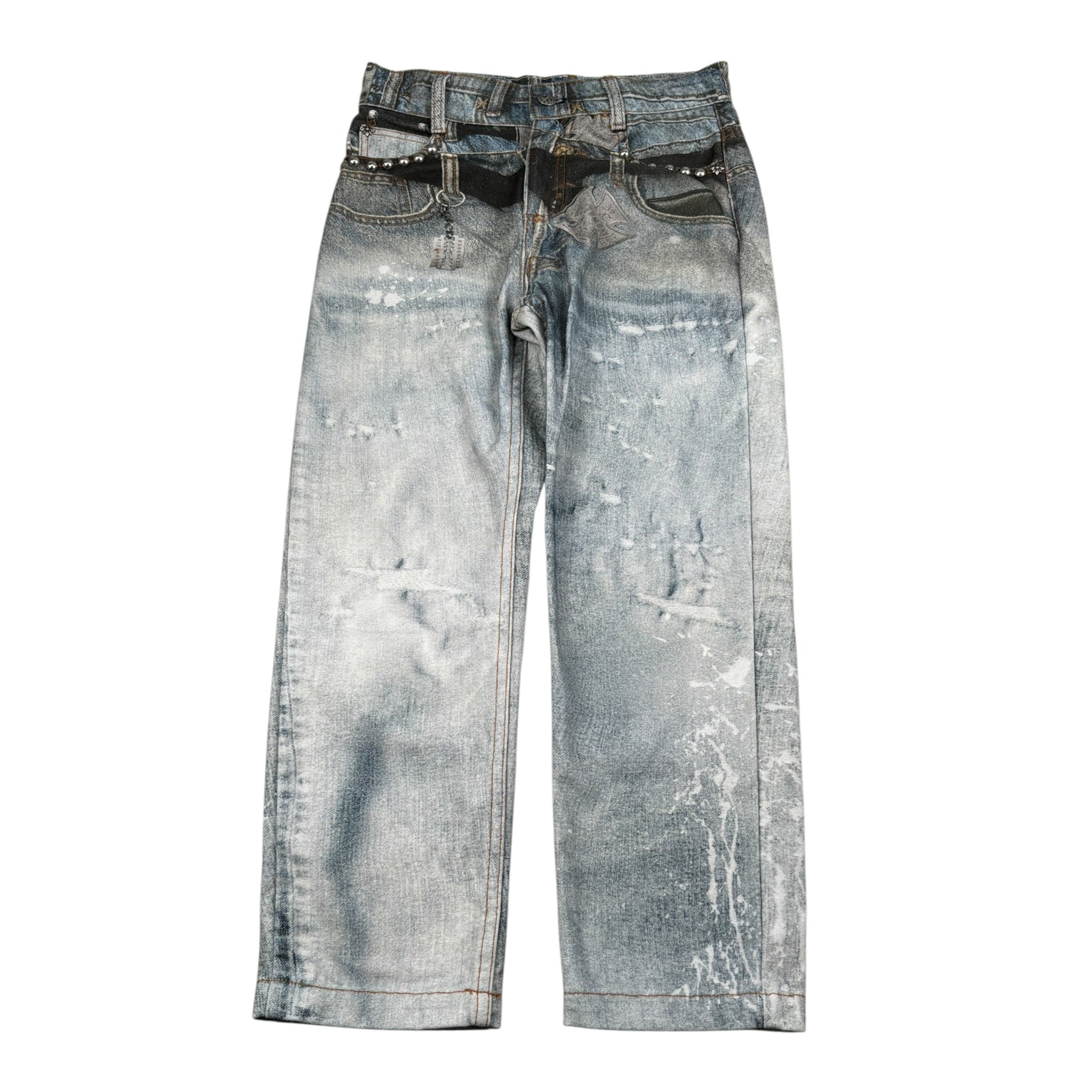 John Richmond Jeans tinta unita con Stampa Azzurro per Bambino RBA26035JE AZZURRO JOHN RICHMOND 