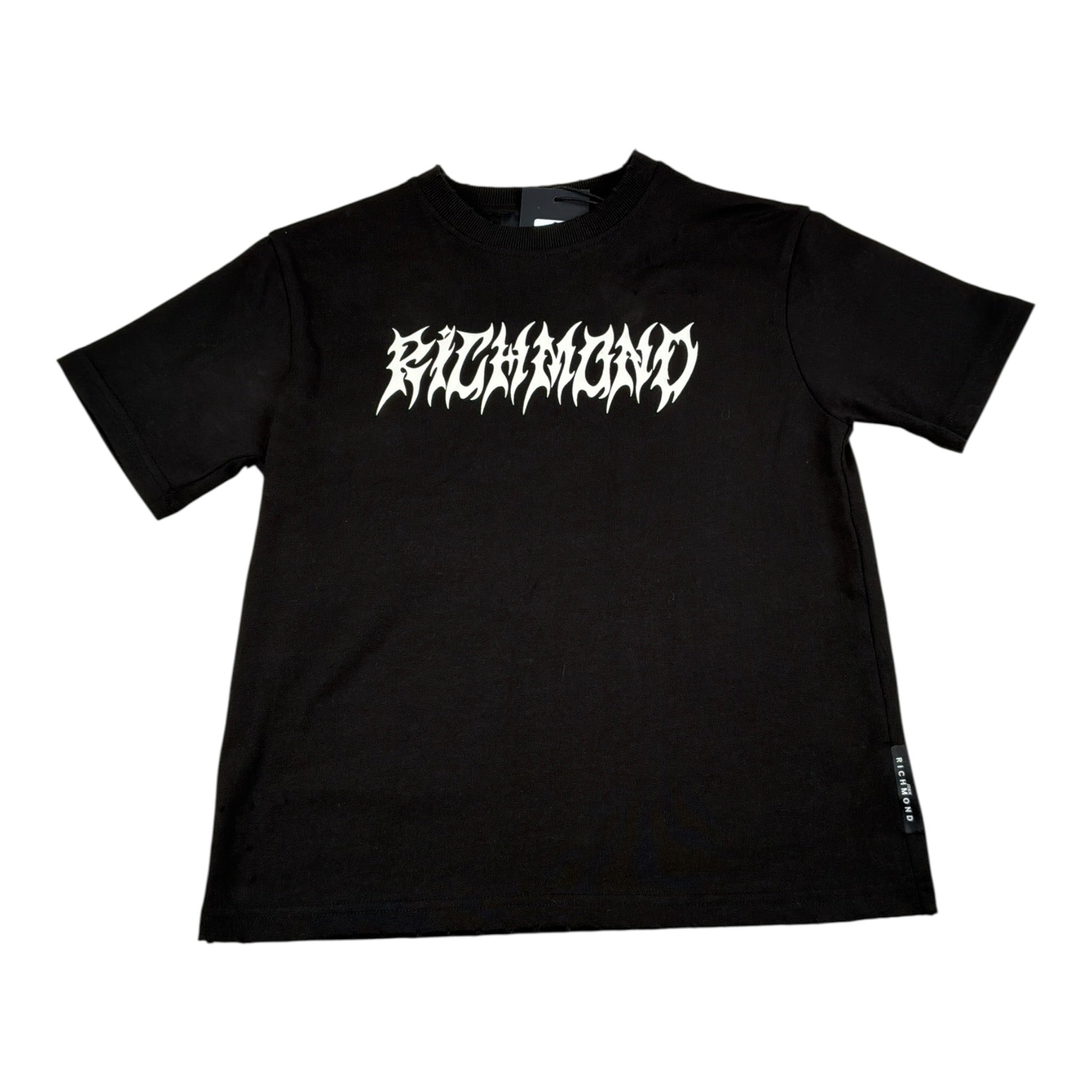 John Richmond T-Shirt tinta unita con Stampa Nero per Bambino RBA26053TS NERO JOHN RICHMOND 
