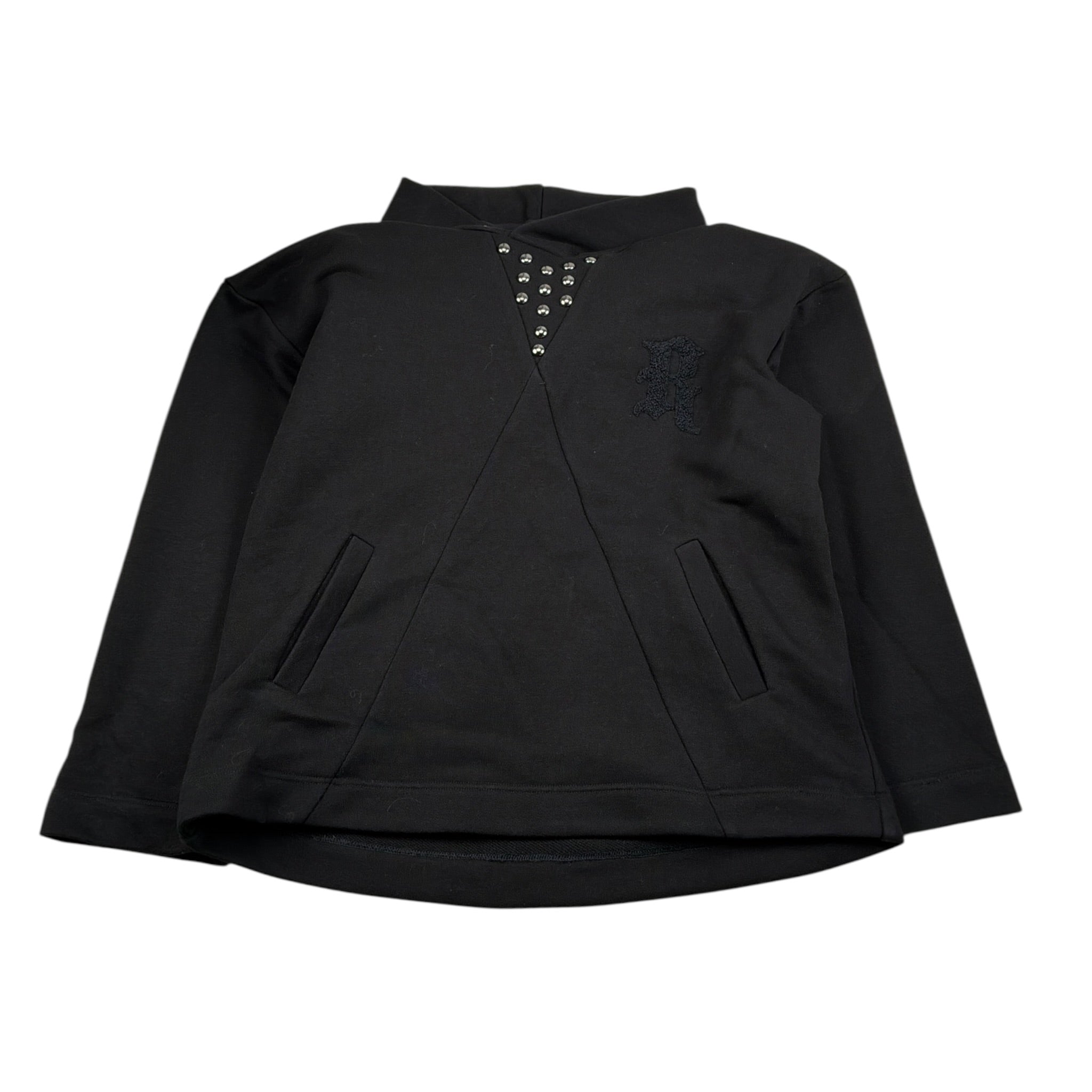John Richmond Felpa tinta unita con Cappuccio E Borchie Nero per Bambino RBA26055FE NERO JOHN RICHMOND 