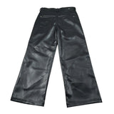 John Richmond Pantalone tinta unita Modello Palazzo In Ecopelle Nero per Bambina RBA26067PA NERO JOHN RICHMOND 