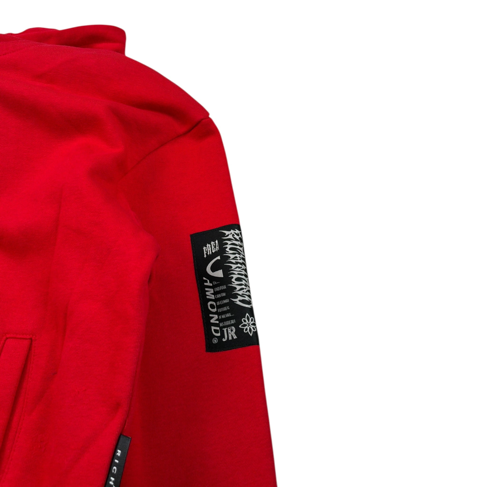 John Richmond Felpa tinta unita con Zip E Cappuccio Rosso per Bambino RBA26073FE ROSSO JOHN RICHMOND 