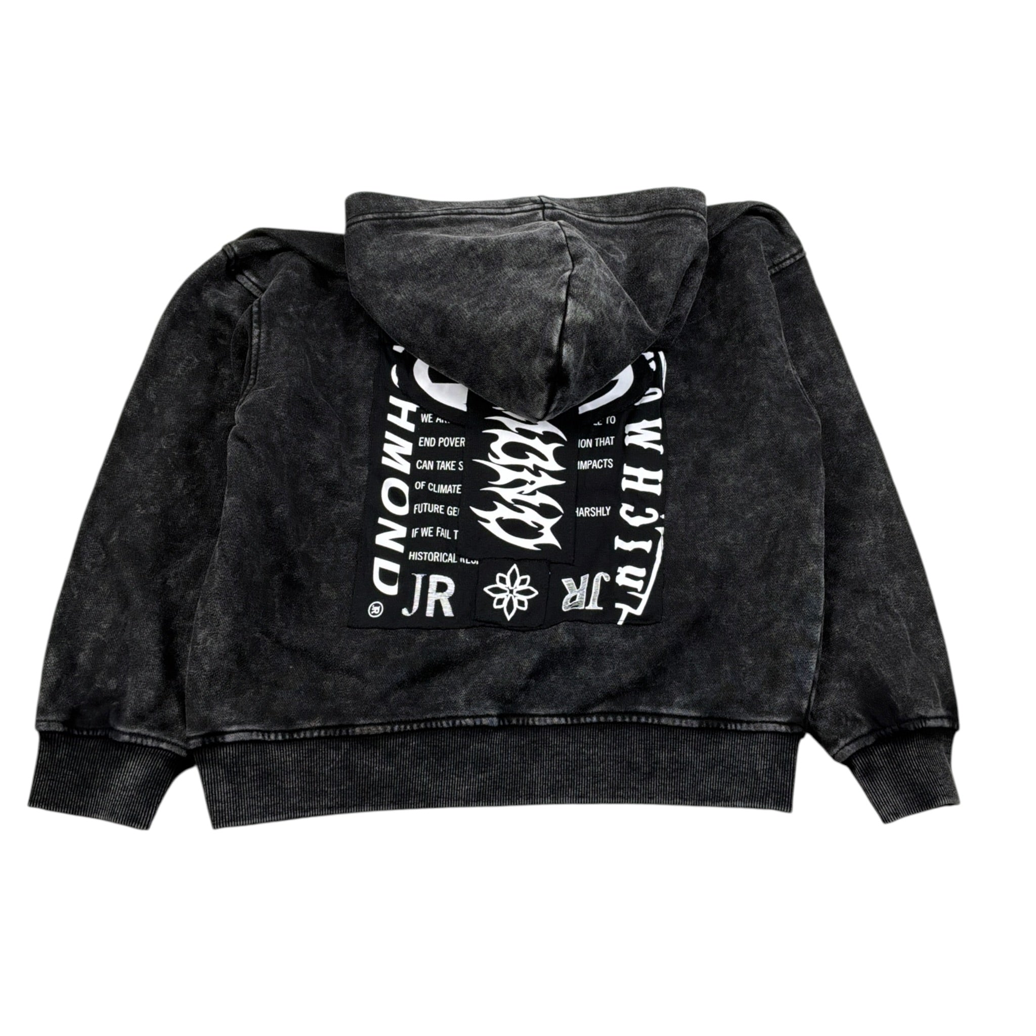 John Richmond Felpa tinta unita con Zip E Cappuccio Nero per Bambino RBA26077FE NERO JOHN RICHMOND 