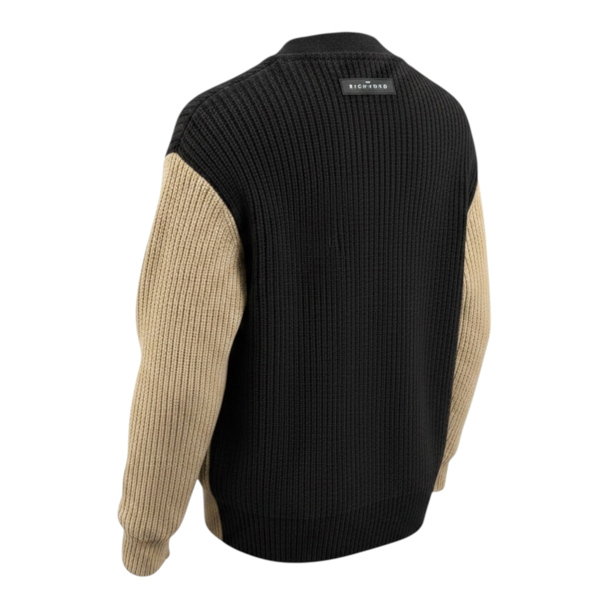 John Richmond Cardigan Bicolore con Bottoni Nero/Beige per Bambino RBA26093CD NERO/BEIGE JOHN RICHMOND 
