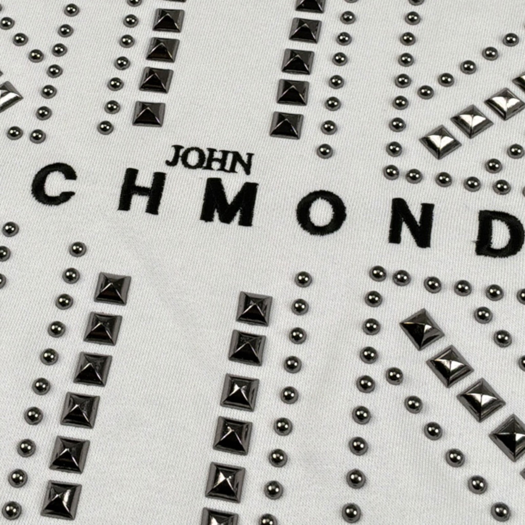 John Richmond Felpa tinta unita con Borchie Bianco per Bambino RBA26113FE BIANCO JOHN RICHMOND 
