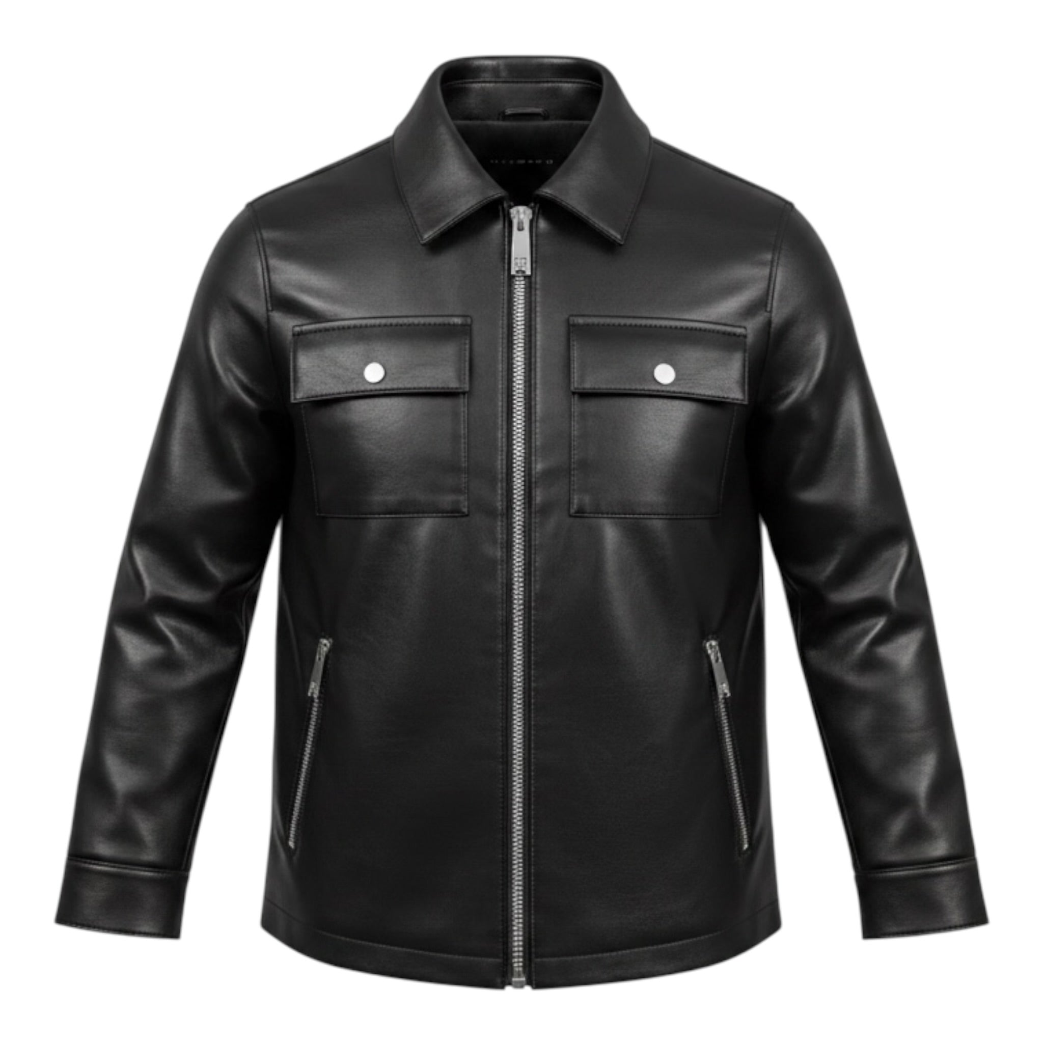John Richmond Giubbino In Ecopelle tinta unita con Zip Nero per Bambino RBA26143CA NERO JOHN RICHMOND 