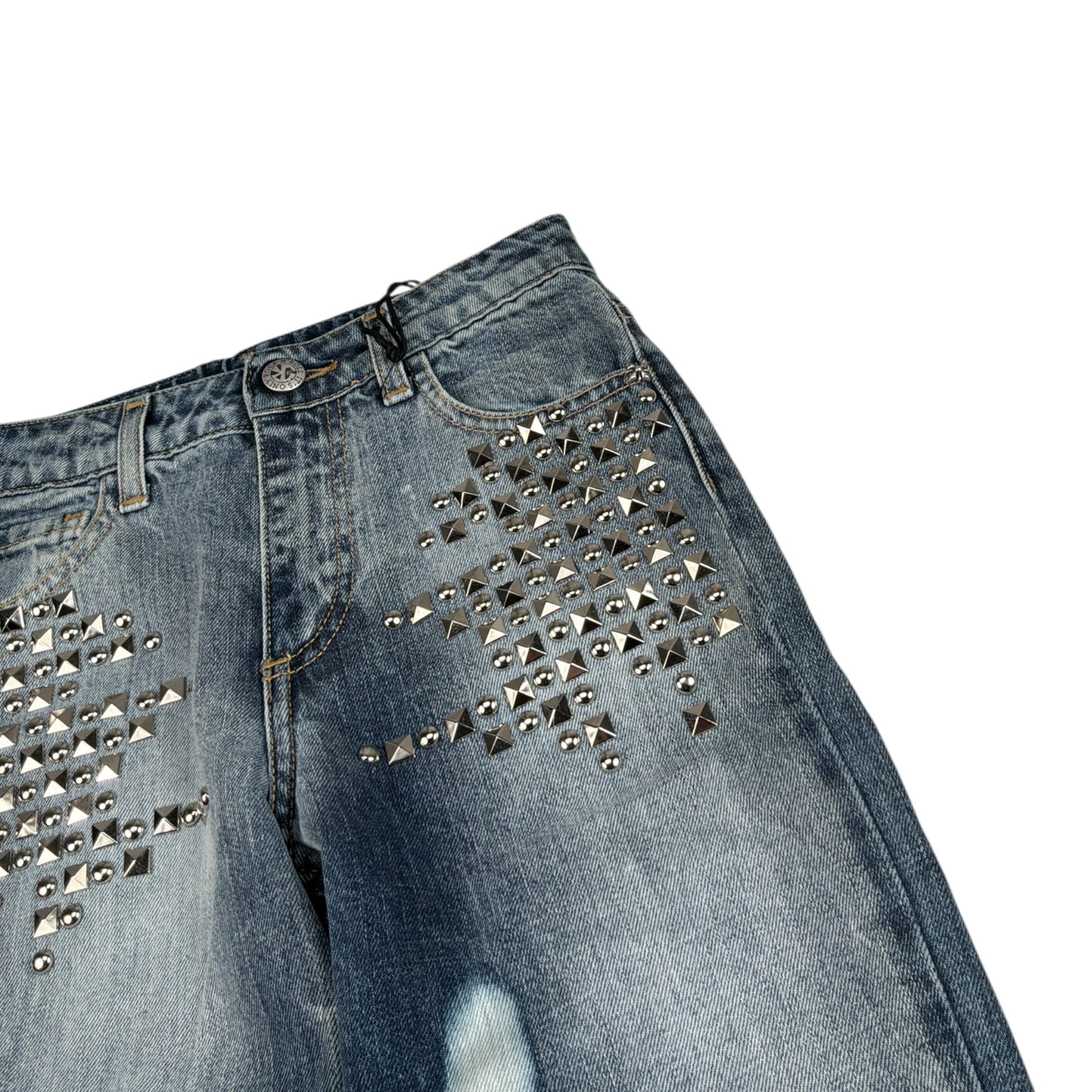 John Richmond Jeans tinta unita con Applicazioni Blu per Bambino RBA26145JE BLU JOHN RICHMOND 