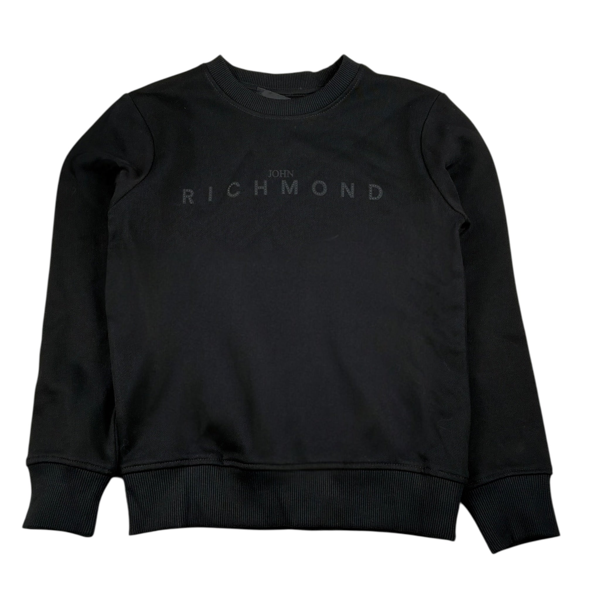 John Richmond Felpa tinta unita Girocollo con Stampa Nero per Bambino RBA26156FE NERO JOHN RICHMOND 