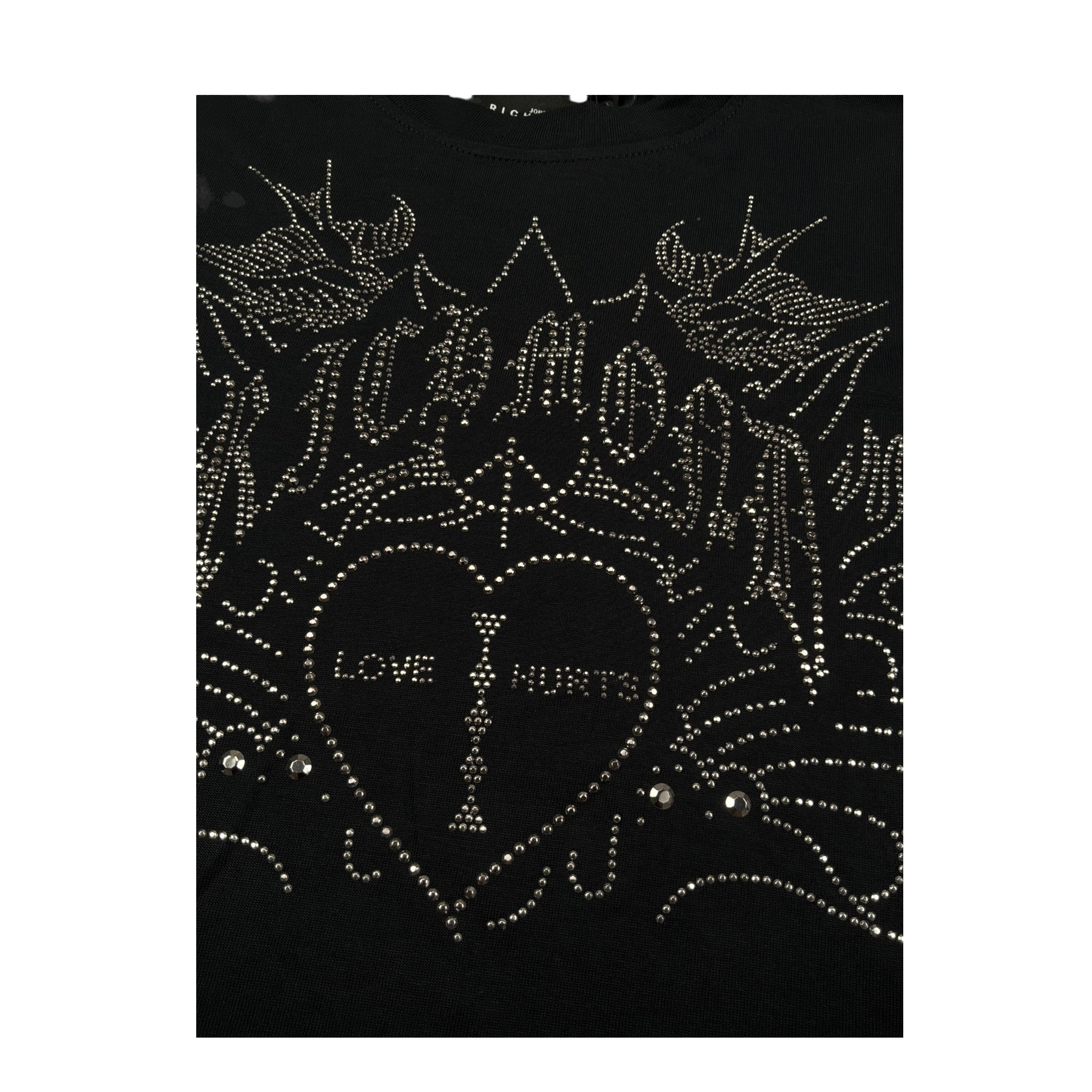 John Richmond T-Shirt Girocollo tinta unita Brillantinato Nero per Bambina RBA26159TS NERO JOHN RICHMOND 