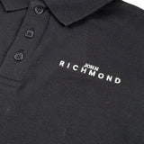 John Richmond Polo Mezza Manica tinta unita con Logo Nero per Bambino RBA26160PO NERO JOHN RICHMOND 