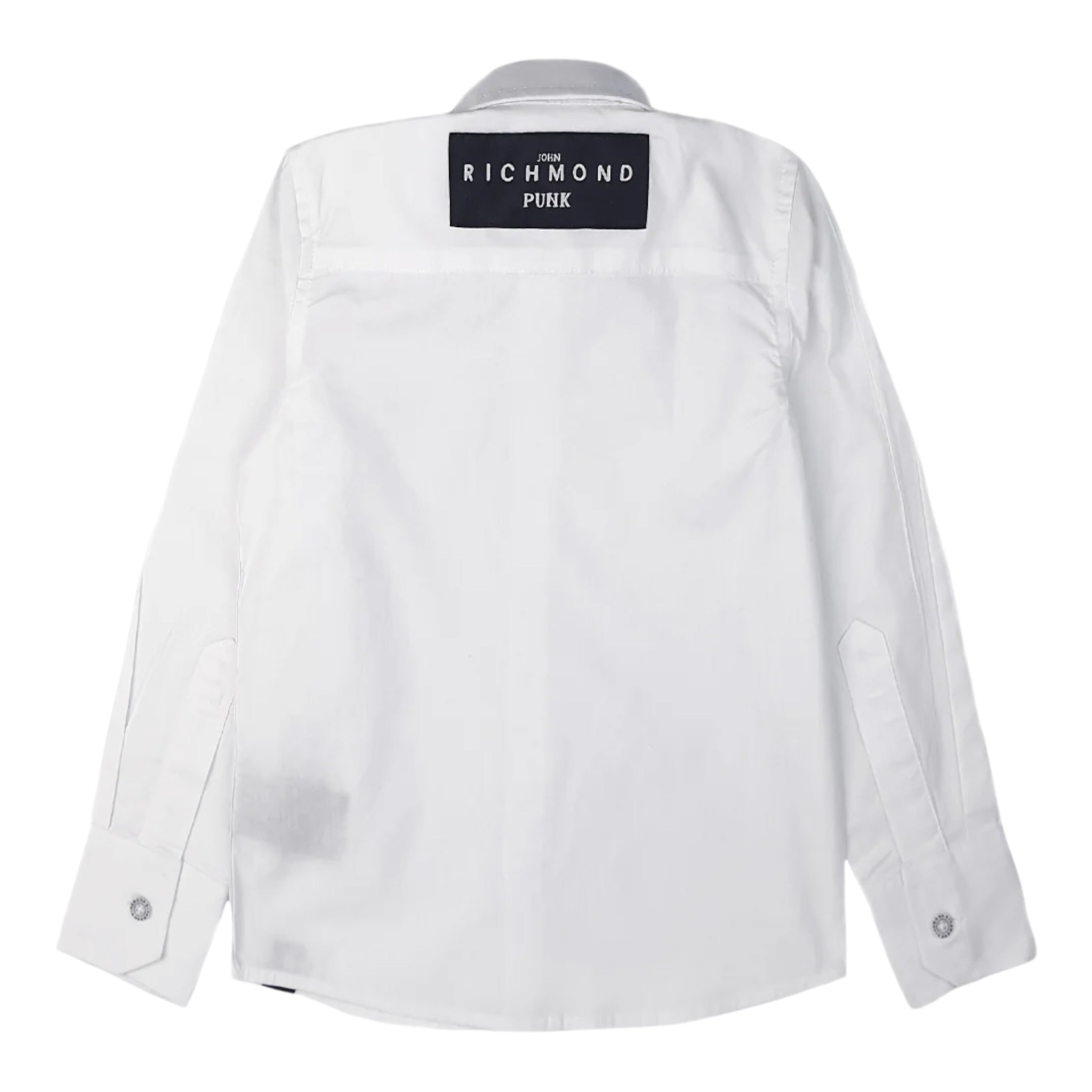 John Richmond Camicia Manica Lunga tinta unita con Logo Bianco per Bambino RBP23018CA BIANCO JOHN RICHMOND 