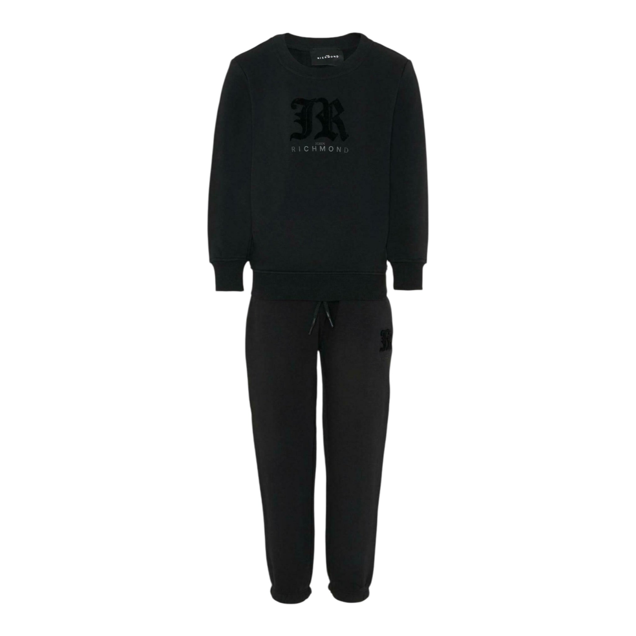 John Richmond Completo 2 Pezzi Felpa-Pantalone tinta unita Nero per Neonato RGA25002CFNX NERO JOHN RICHMOND 