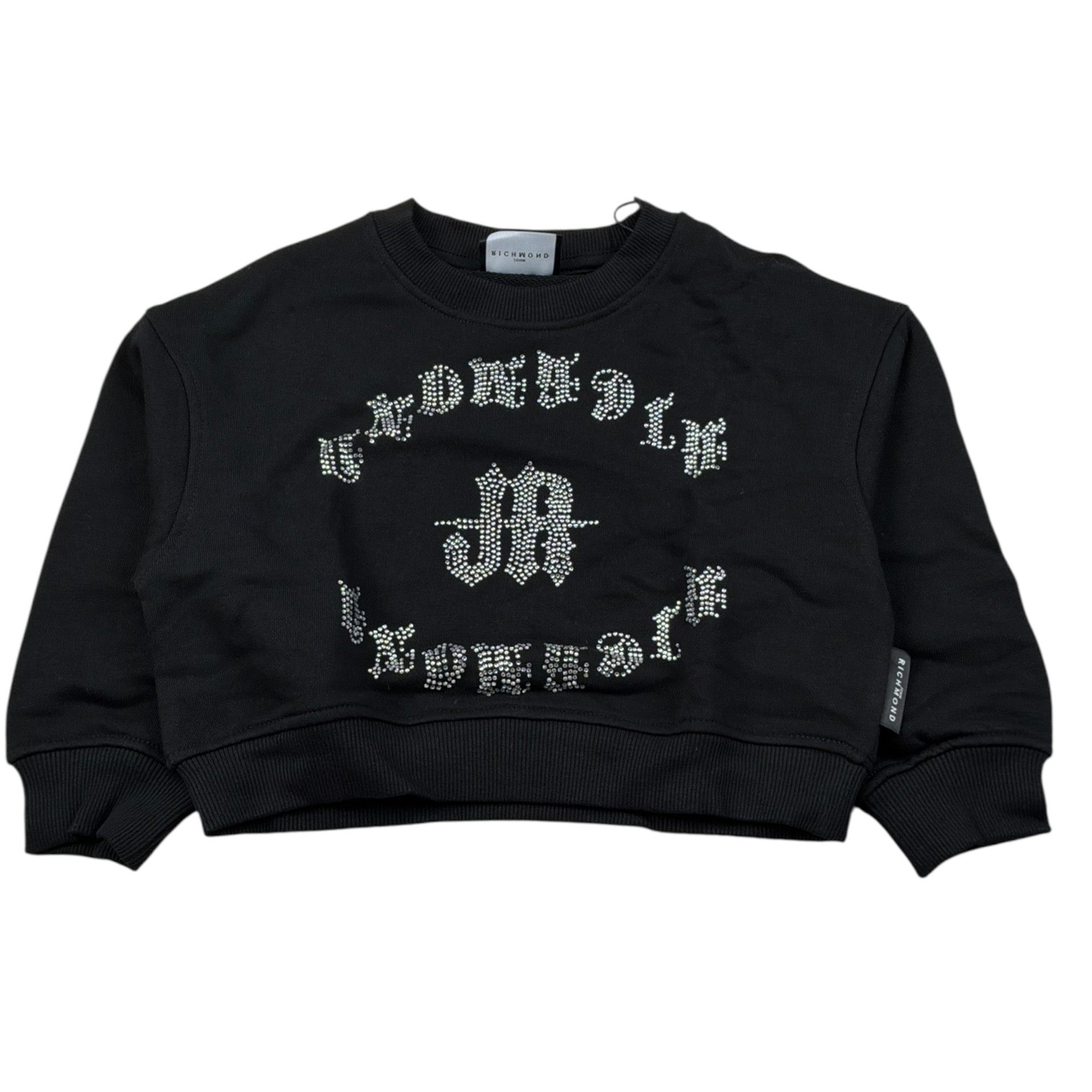 John Richmond Felpa Chiusa Girocollo tinta unita Nero per Neonata RGA25062FEN NERO JOHN RICHMOND 