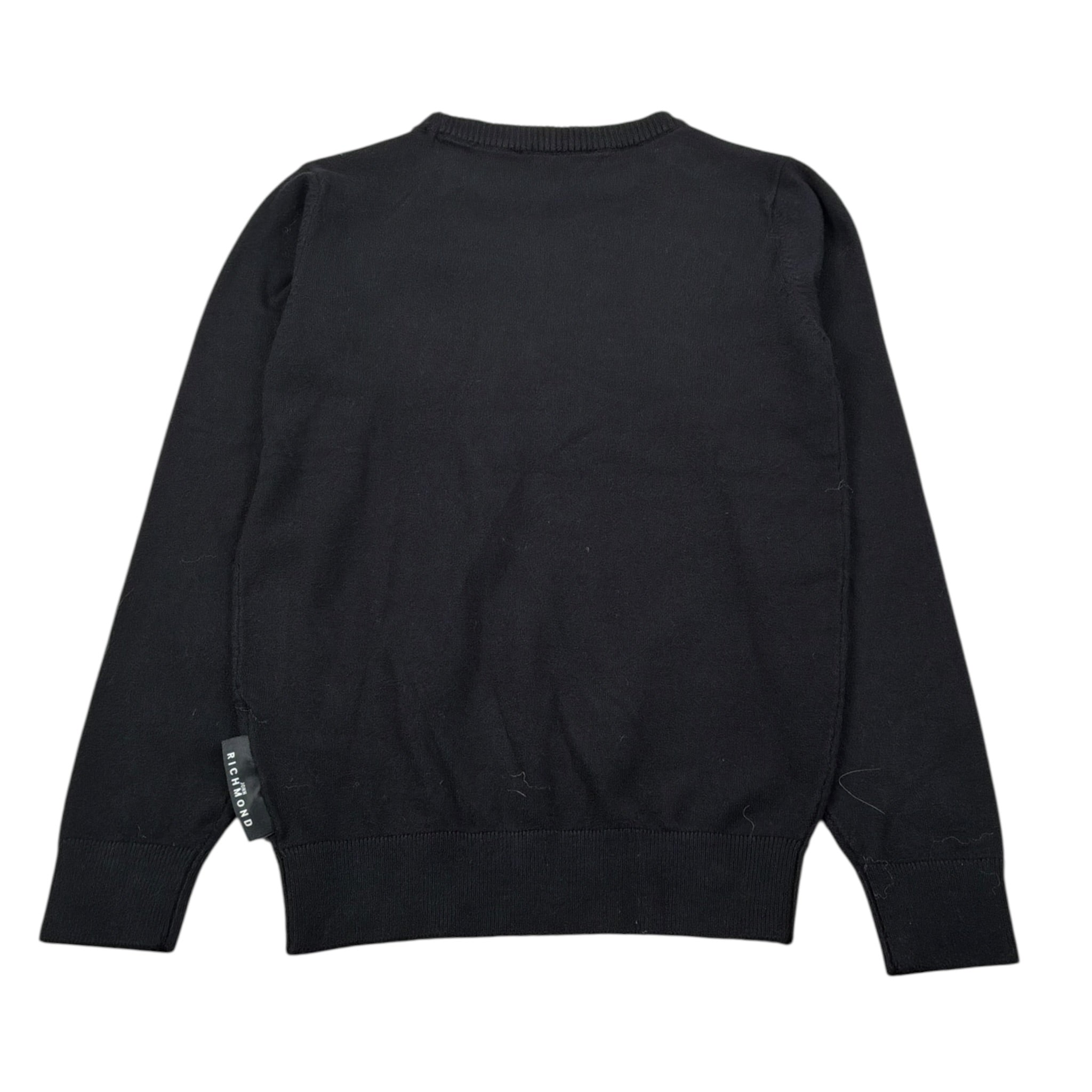 John Richmond Maglia Girocollo tinta unita con Logo Nero per Bambina RGA26023MA NERO JOHN RICHMOND 