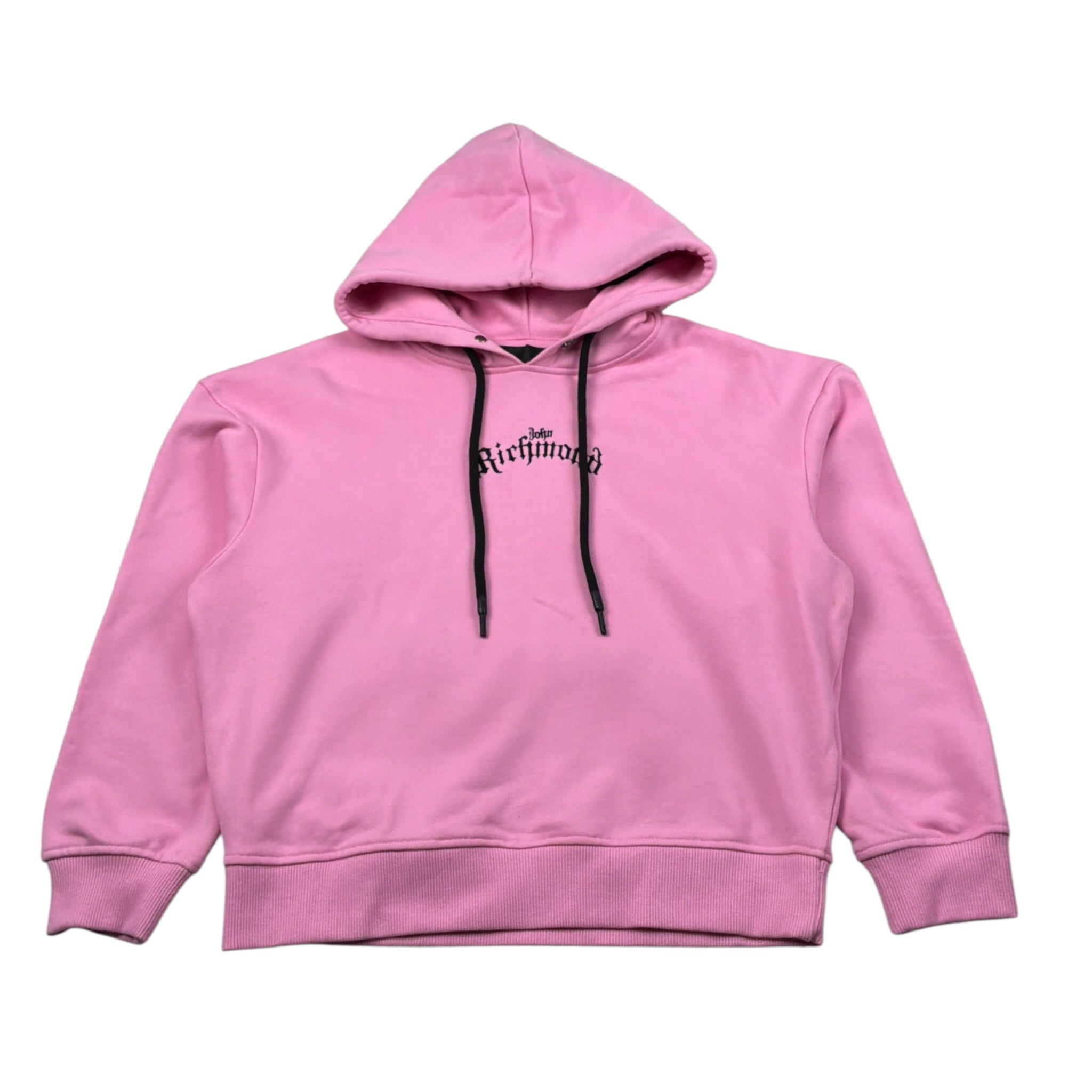 John Richmond Felpa Chiusa con Cappuccio tinta unita con Logo Rosa per Bambina RGA26030FE ROSA JOHN RICHMOND 