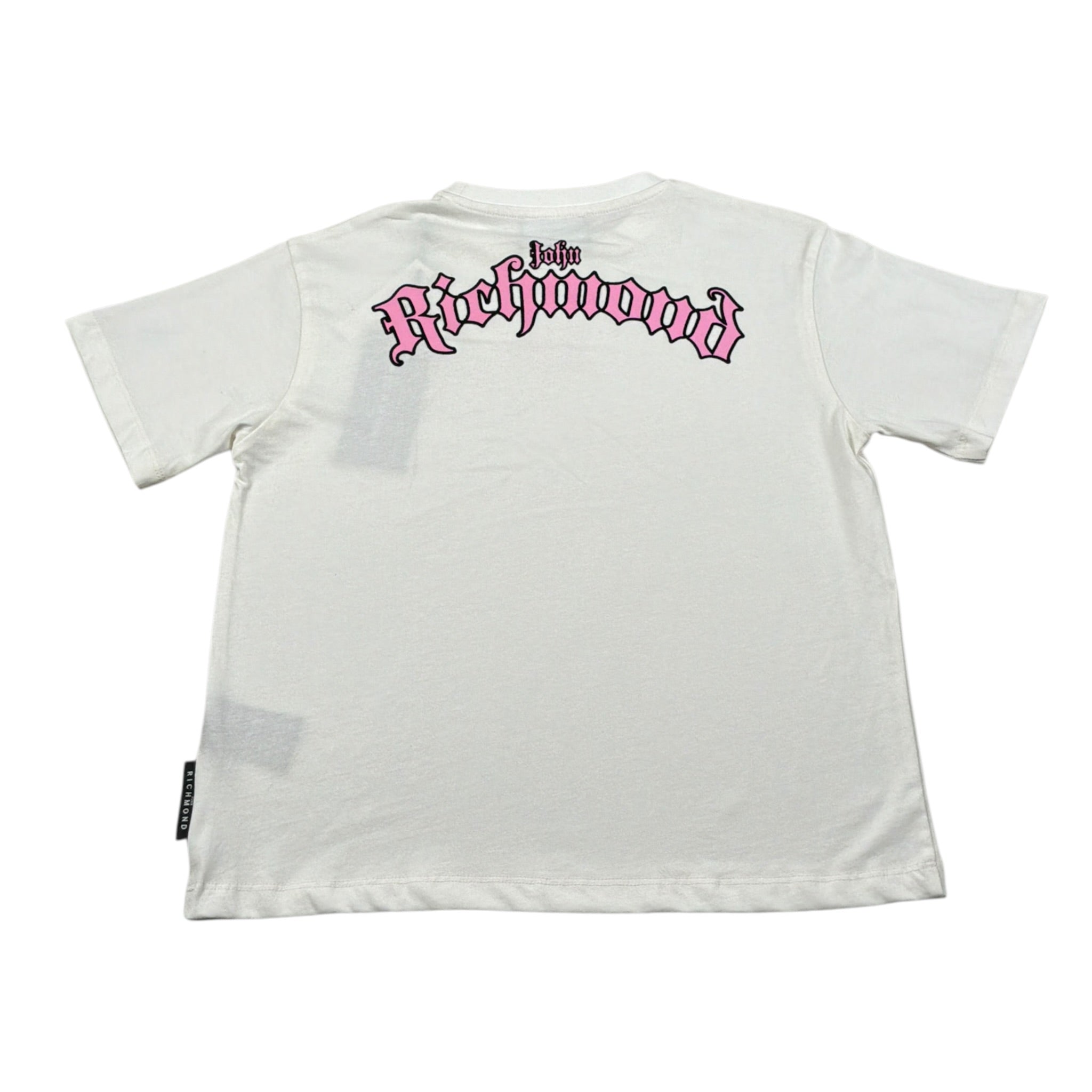 John Richmond T-Shirt Girocollo tinta unita con Logo Panna per Bambina RGA26053TS PANNA JOHN RICHMOND 