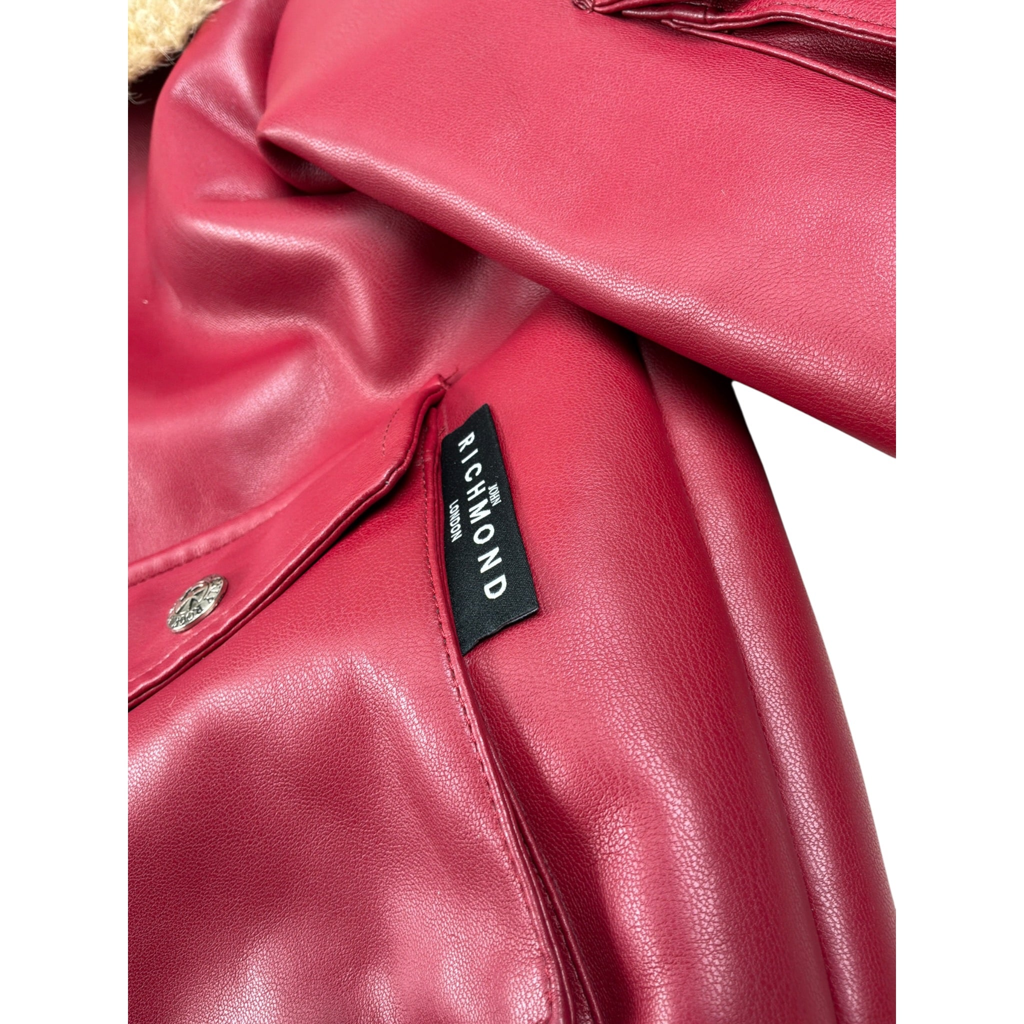 John Richmond Giubbino In Ecopelle con Pelliccia Rosso per Bambina RGA26084MT ROSSO JOHN RICHMOND 