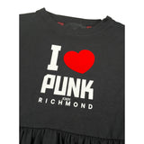 John Richmond Abito Manica Lunga tinta unita con Stampa Nero per Bambina RGA26093VE NERO JOHN RICHMOND 