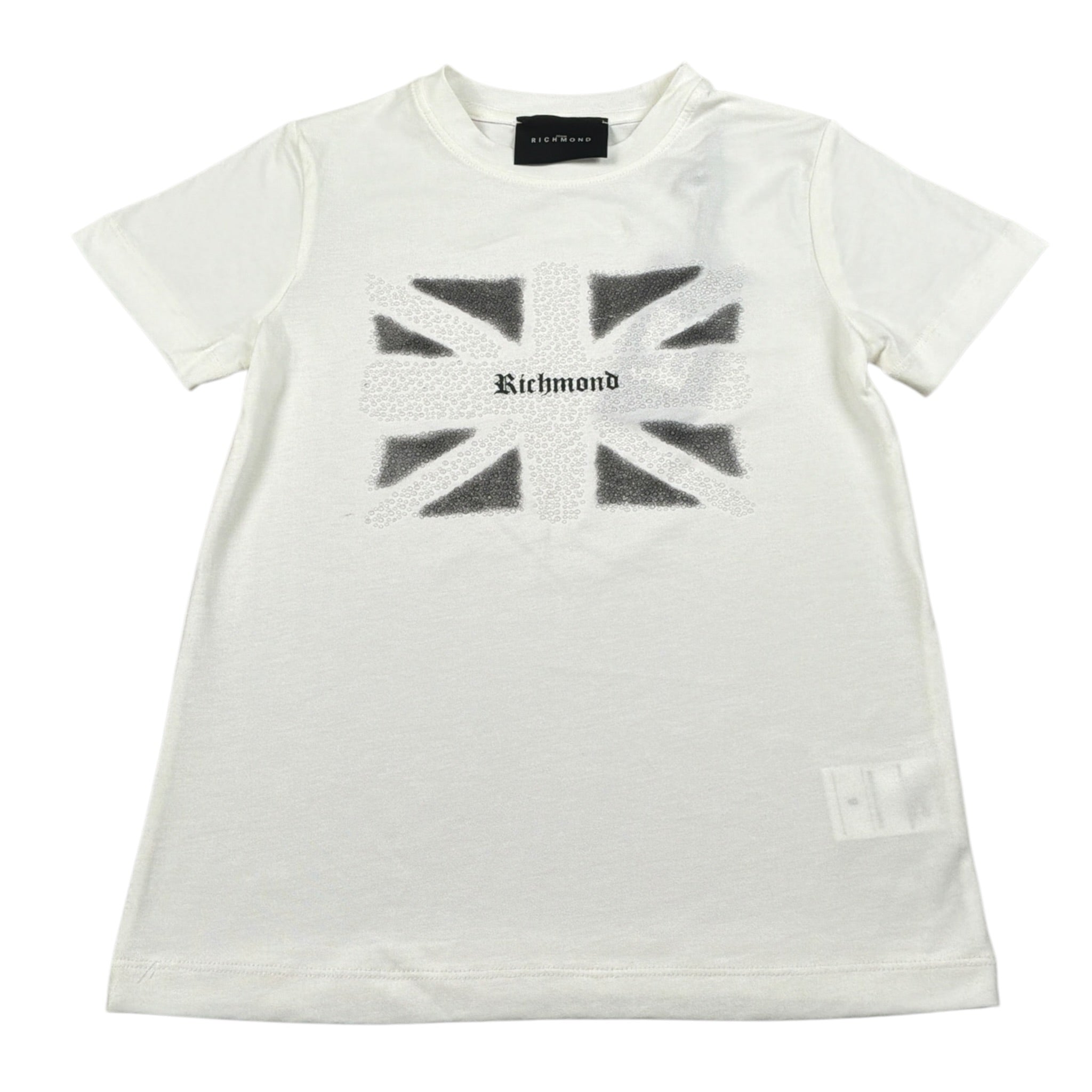 John Richmond T-Shirt Girocollo tinta unita con Brillantini Bianco per Bambina RGA26107TS BIANCO JOHN RICHMOND 