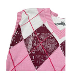 John Richmond Gilet Scollo A V Bicolore Bianco/Rosa per Bambina RGA26130GL BIANCO/ROSA JOHN RICHMOND 