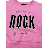 John Richmond Felpa Chiusa Girocollo tinta unita con Logo Rosa per Bambina RGA26166FE ROSA JOHN RICHMOND 