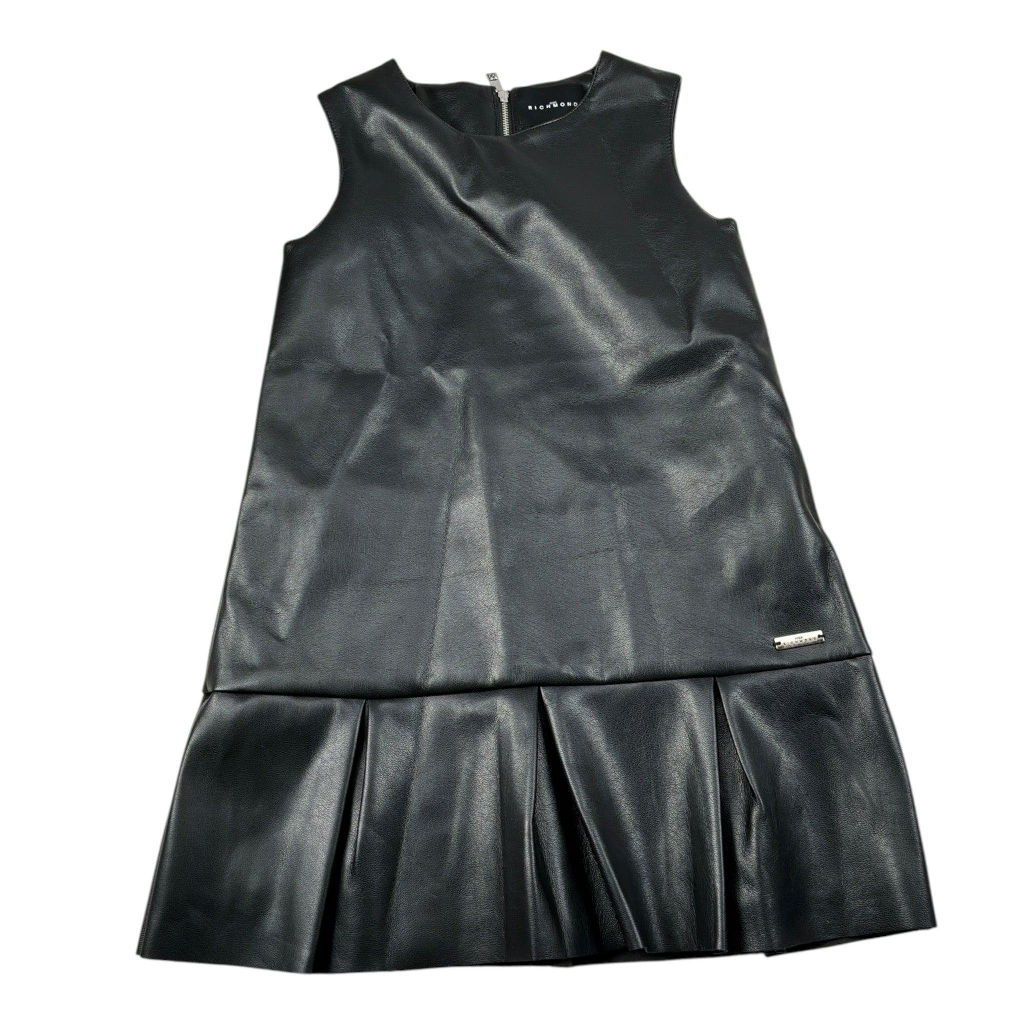 John Richmond Abito In Ecopelle Giromanica Nero per Bambina RGA26168VE NERO JOHN RICHMOND 