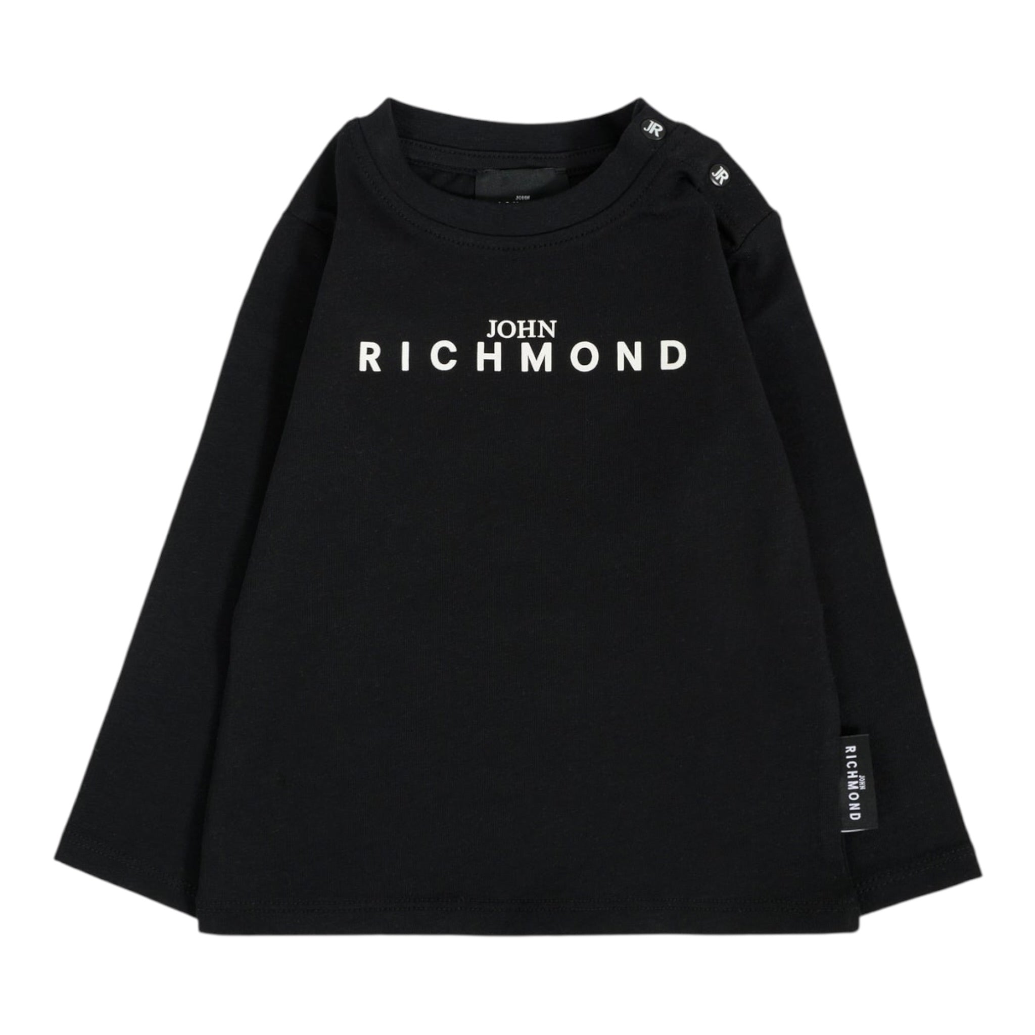 John Richmond Shirt Girocollo tinta unita con Stampa Nero per Neonato RIA25012TSOXX NERO JOHN RICHMOND 