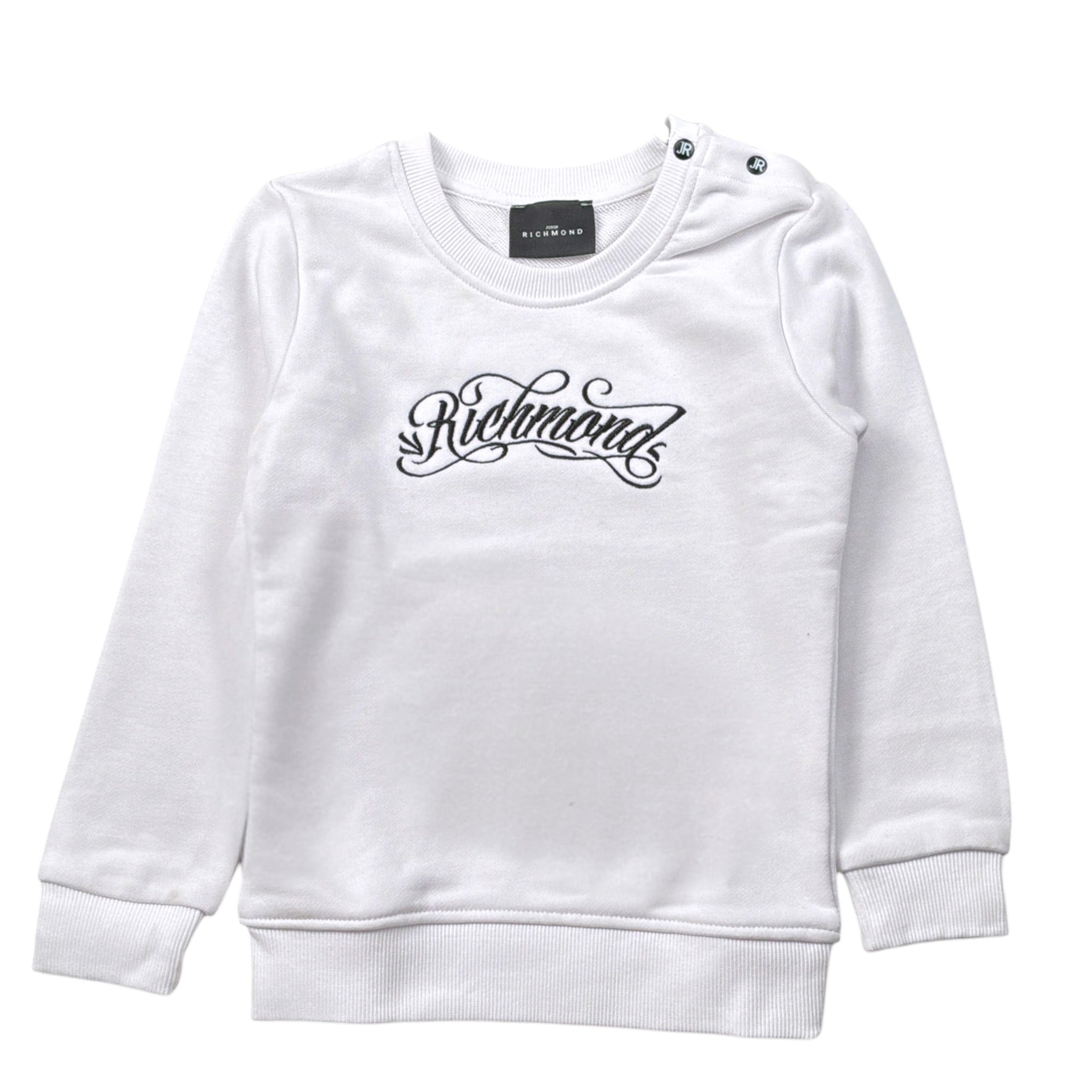 John Richmond Felpa Girocollo tinta unita con Stampa Bianco per Bambino RIA25031FEJ BIANCO JOHN RICHMOND 