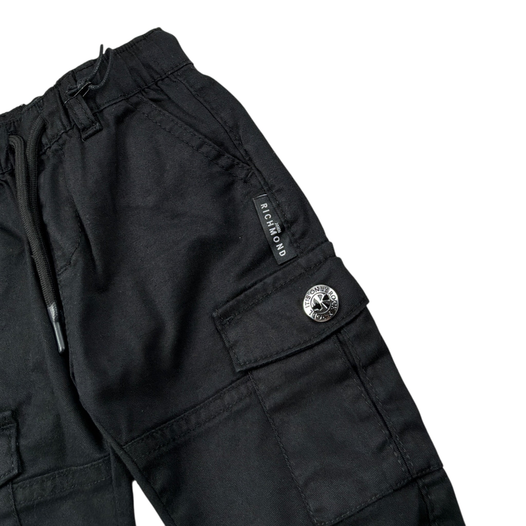 John Richmond Pantalone tinta unita con Elastico In Vita Nero per Neonato RIA25042PA NERO JOHN RICHMOND 