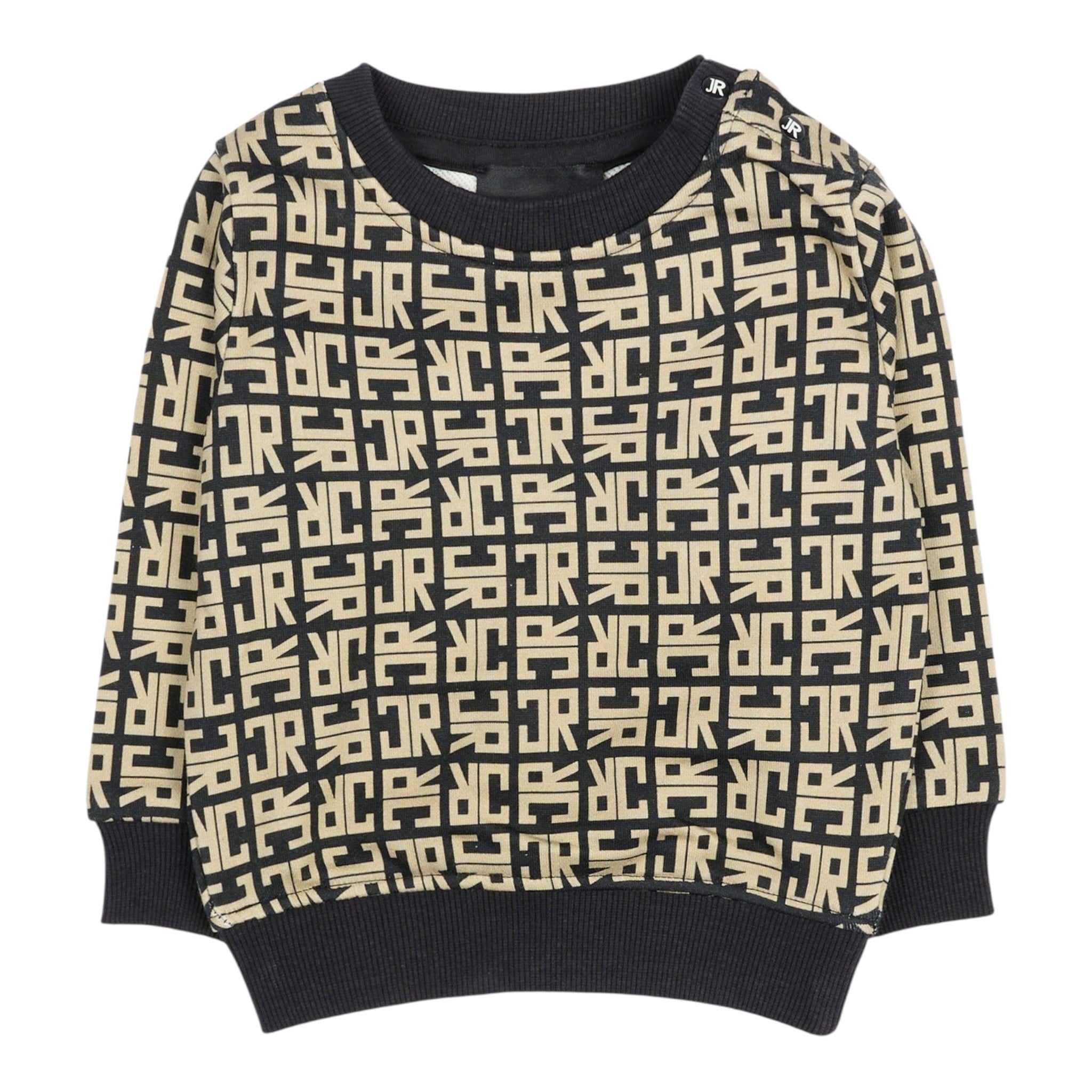 John Richmond Felpa Girocollo Stampa Fantasia Nero/Beige per Neonato RIA25048FE NERO/BEIGE JOHN RICHMOND 