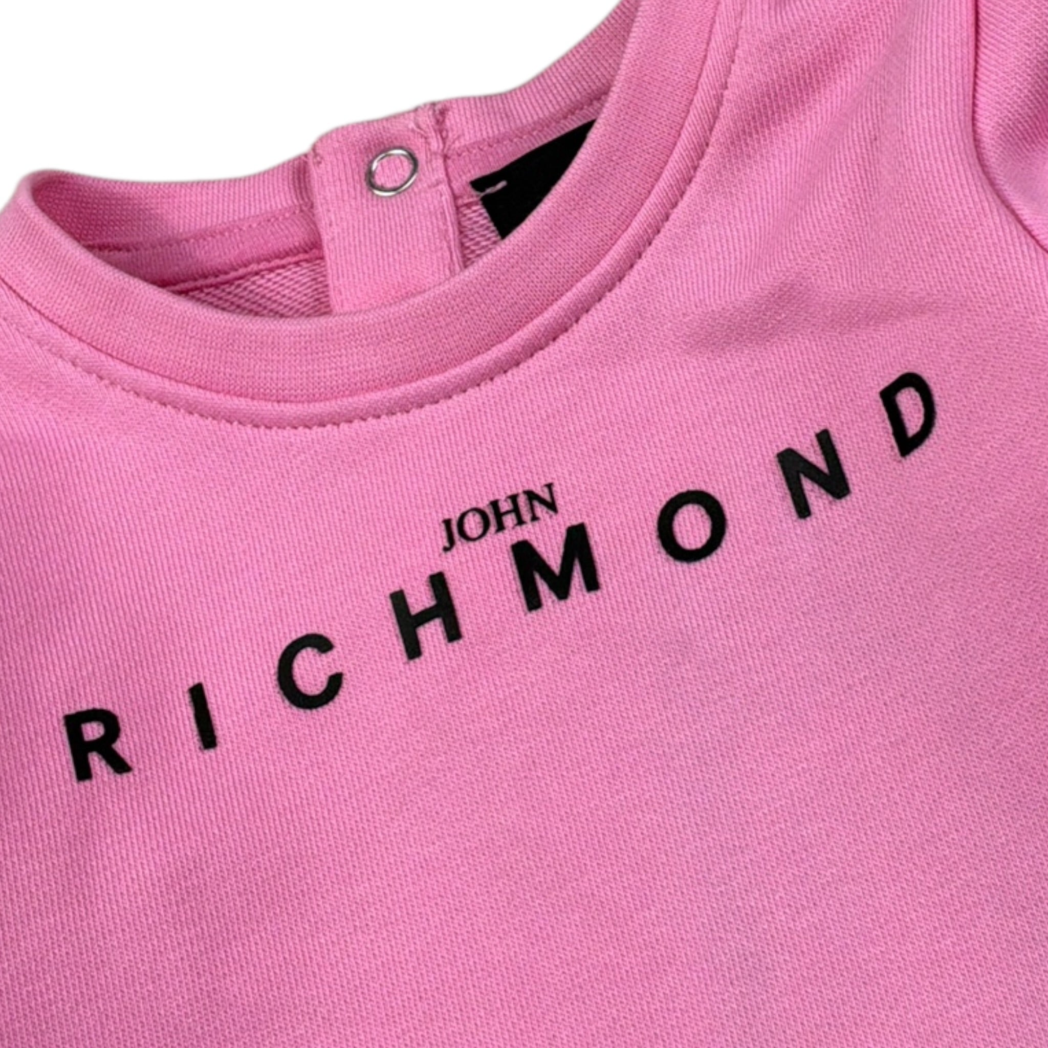 John Richmond Abito Felpa tinta unita con Logo Rosa per Neonata RIA26020VE ROSA JOHN RICHMOND 