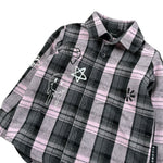 John Richmond Camicia tinta unita con Fantasia A Quadri Rosa per Neonata RIA26084CA ROSA JOHN RICHMOND 