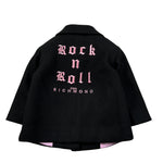 John Richmond Cappotto tinta unita con Stampa Nero per Neonata RIA26106CP NERO JOHN RICHMOND 
