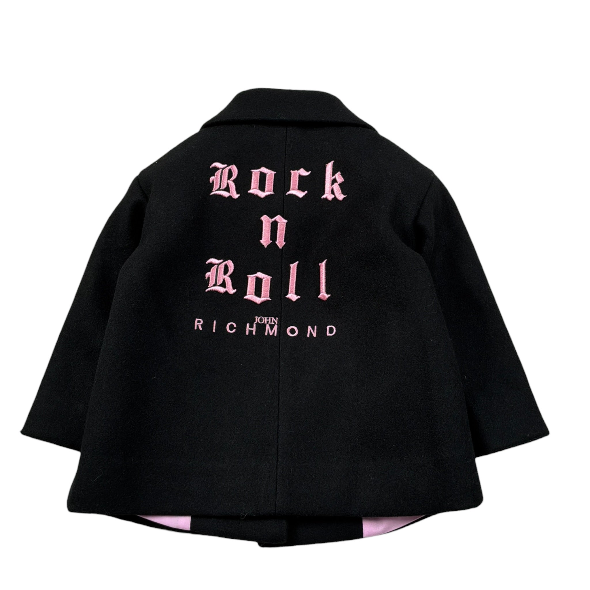 John Richmond Cappotto tinta unita con Stampa Nero per Neonata RIA26106CP NERO JOHN RICHMOND 