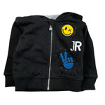 John Richmond Felpa tinta unita con Zip E Cappuccio Nero per Neonato RIA26111FE NERO JOHN RICHMOND 