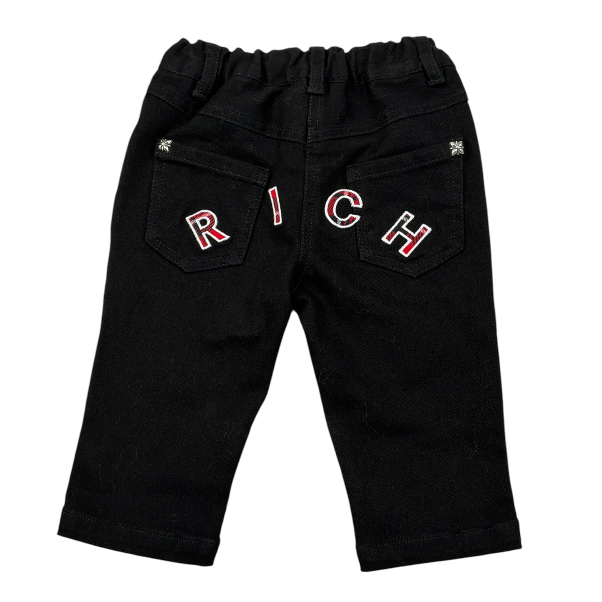 John Richmond Pantalone tinta unita con Elastico In Vita Nero per Neonata RIA26141JE NERO JOHN RICHMOND 