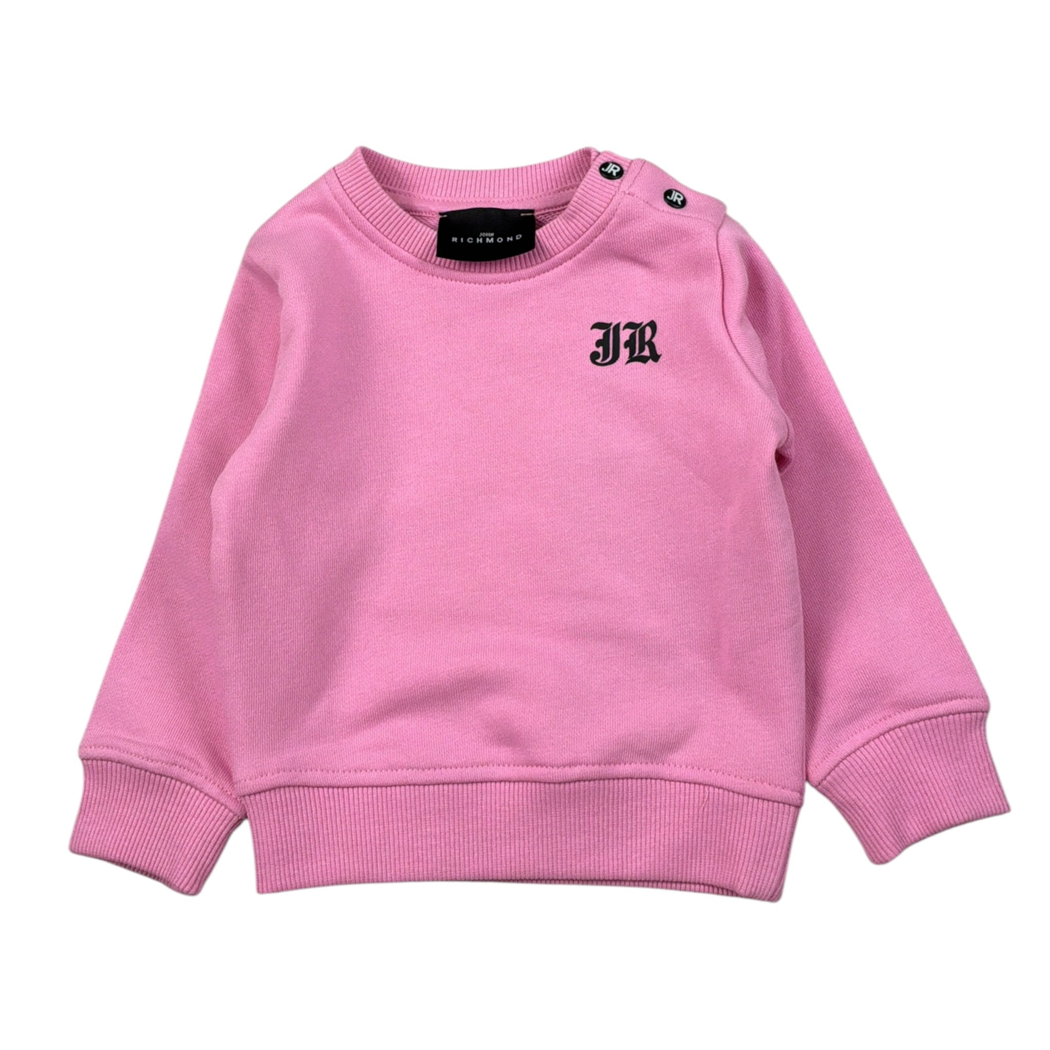 John Richmond Felpa Girocollo tinta unita con Stampa Rosa per Neonata RIA28064CF ROSA JOHN RICHMOND 