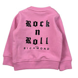 John Richmond Felpa Girocollo tinta unita con Stampa Rosa per Neonata RIA28064CF ROSA JOHN RICHMOND 