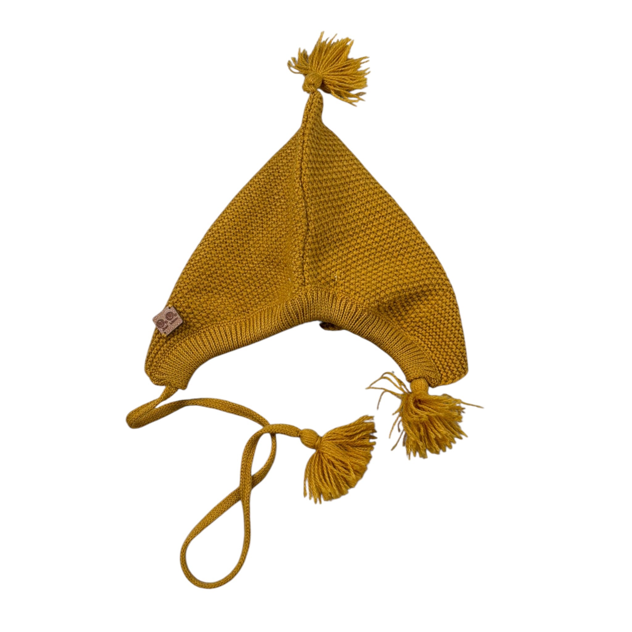 Jose' Varon Cappello tinta unita con Pon Pon Senape per Neonata 0136142 SENAPE JOSE' VARON 