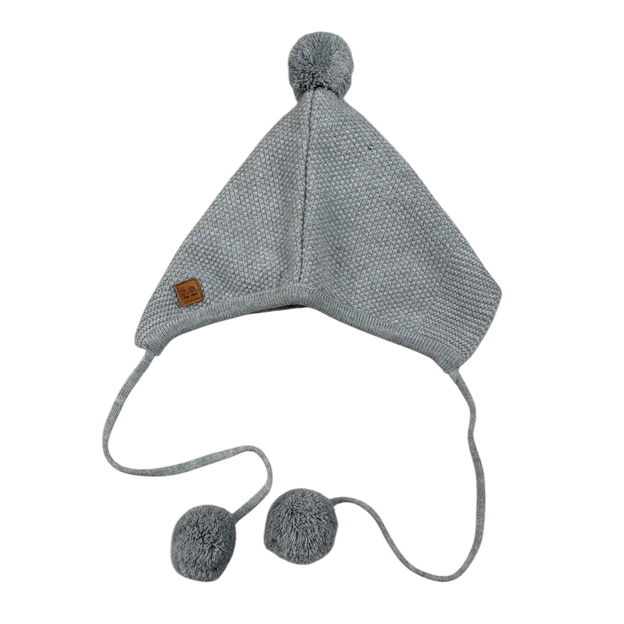 Jose' Varon Cappello tinta unita con Pon Pon Grigio per Neonata 0140068 GRIGIO JOSE' VARON 