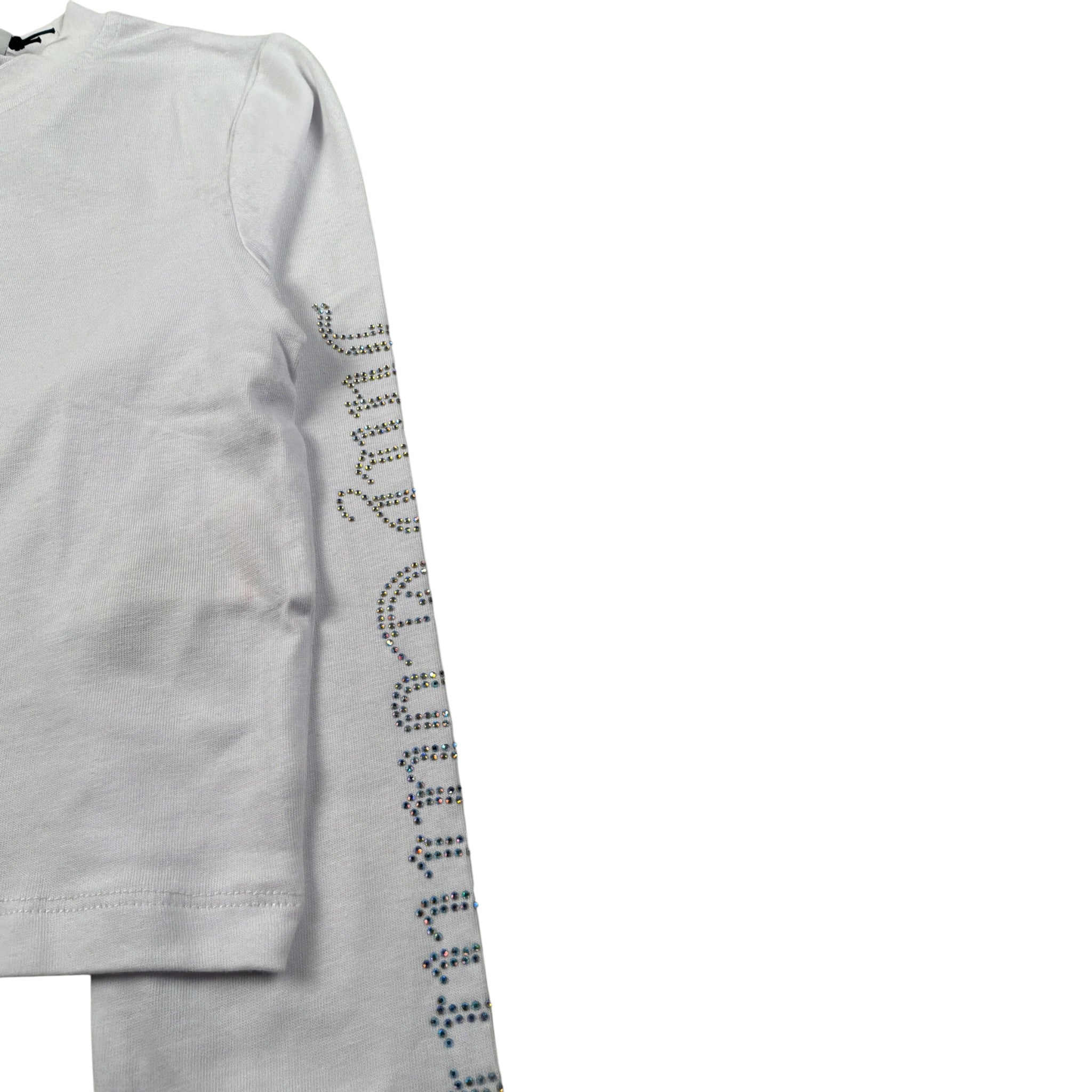 Juicy Couture Shirt Girocollo tinta unita con Brllantini Bianco per Bambina JBX6619 BIANCO JUICY COUTURE 