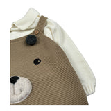 Juliana Completo 2 Pezzi Maglia-Salopette Beige per Neonato 25609 BEIGE JULIANA 