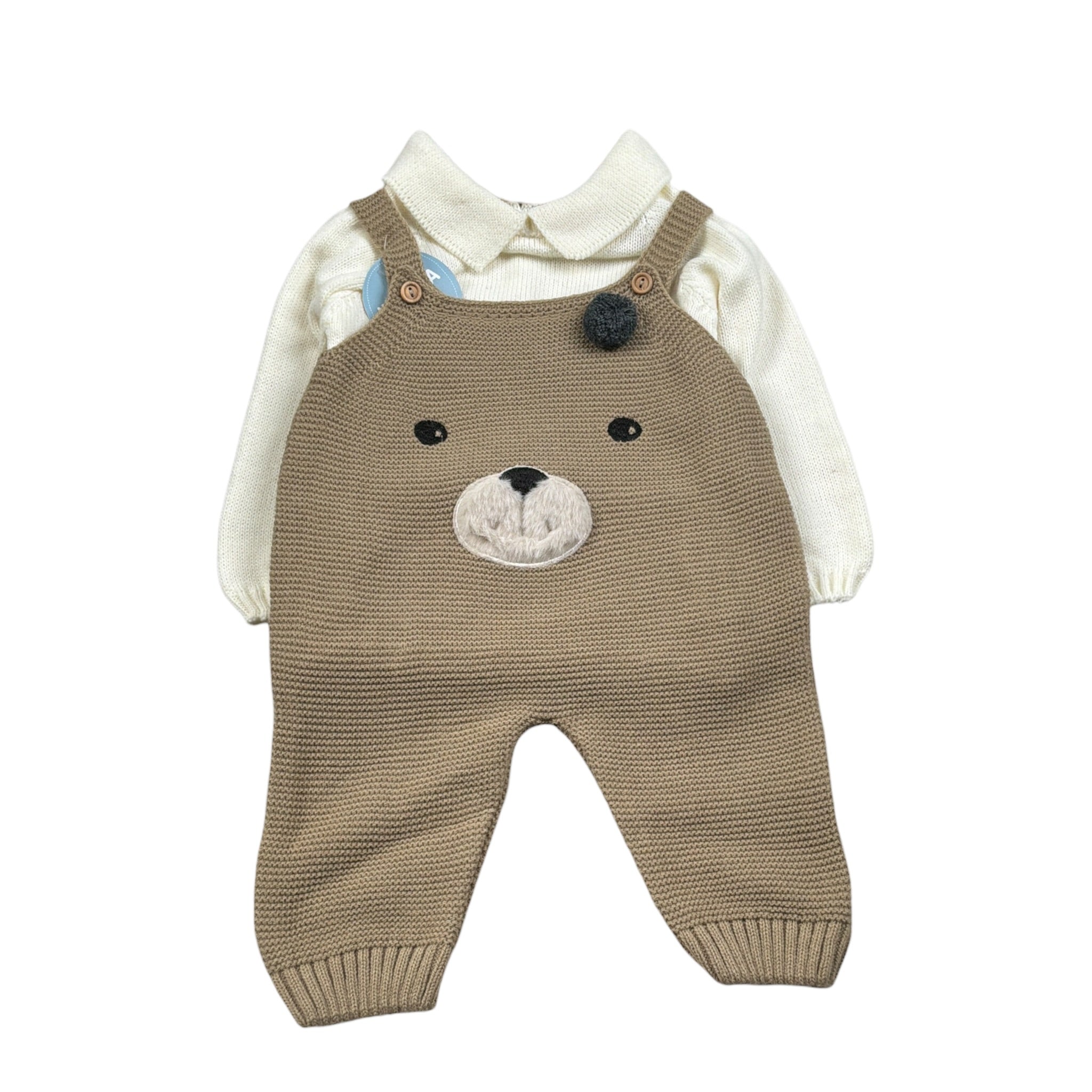 Juliana Completo 2 Pezzi Maglia-Salopette Beige per Neonato 25609 BEIGE JULIANA 