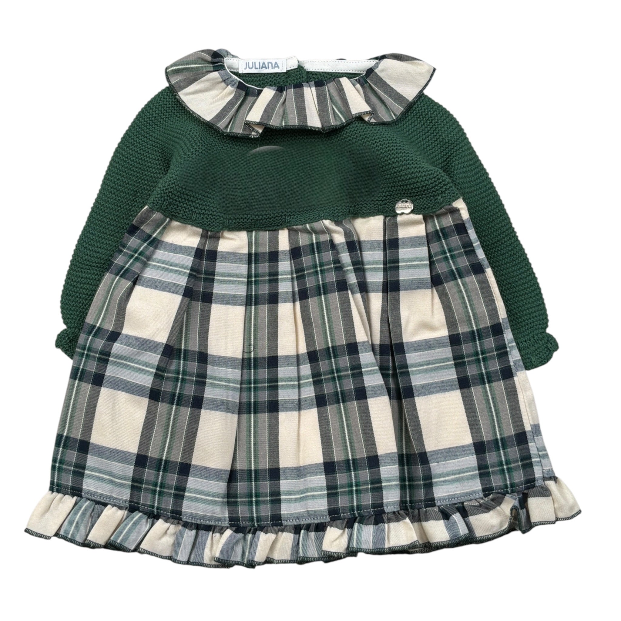 Juliana Abito Manica Lunga Stampa Fantasia Verde per Bambina 25646XJ VERDE JULIANA 