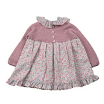 Juliana Abito Manica Lunga Fantasia Floreale Rosa per Neonata 25647 ROSA JULIANA 