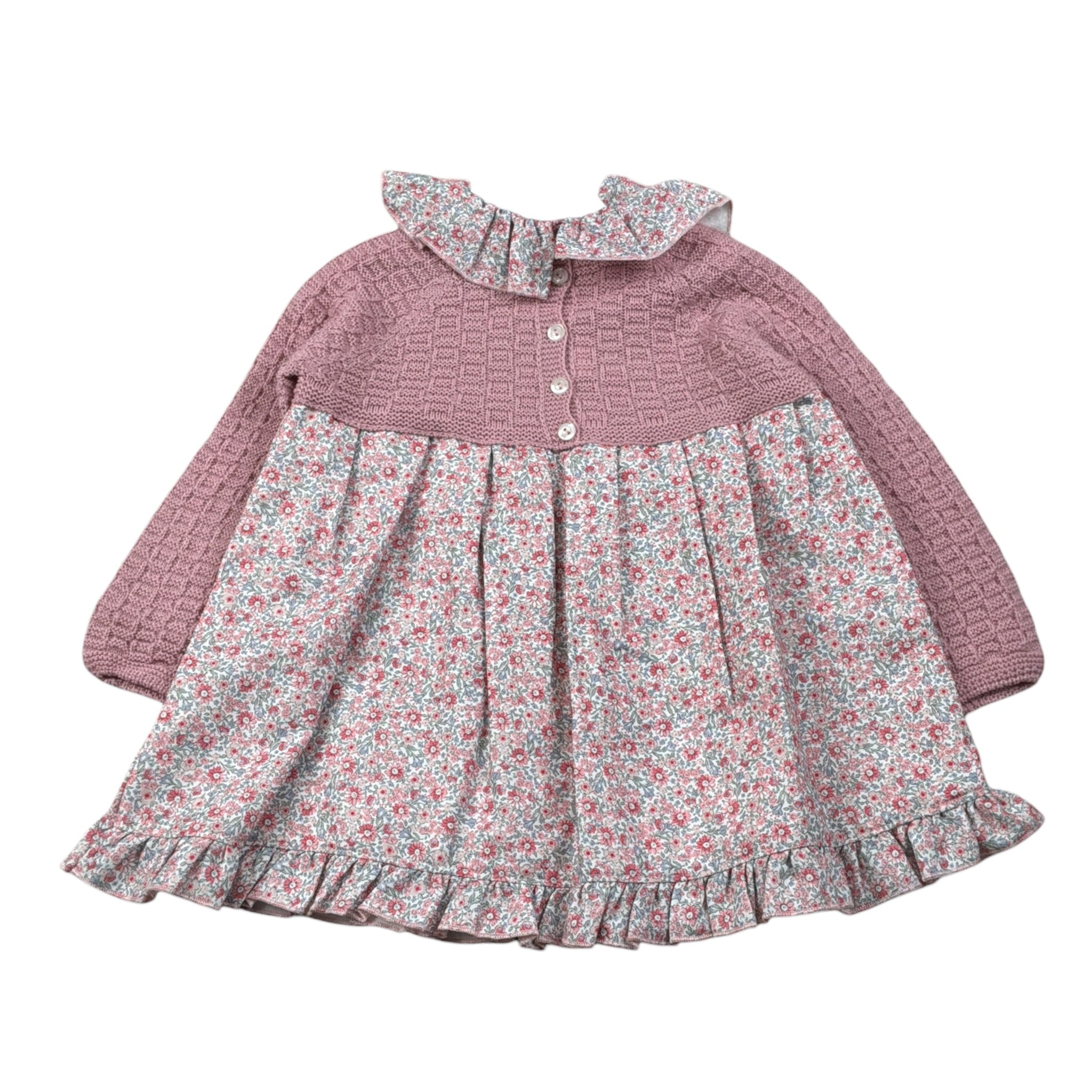 Juliana Abito Manica Lunga Fantasia Floreale Rosa per Neonata 25647 ROSA JULIANA 