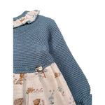 Juliana Abito Manica Lunga Bicolore con Cappelli Azzurro per Neonata 25675 AZZURRO JULIANA 
